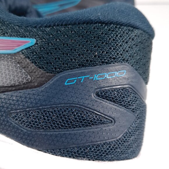 Asics Athletic Shoes Women 11.5 WIDE GT-1000 Black Purple Blue Running 1012A879 - Picture 6 of 16